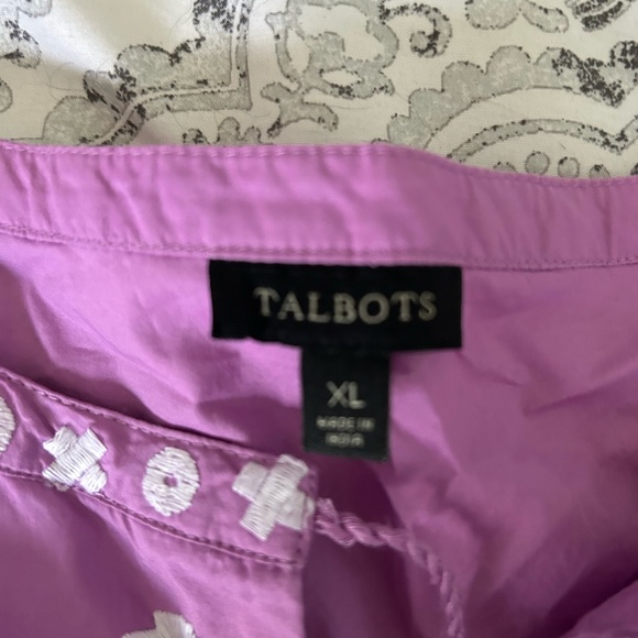 Purple Embroidered Women's Top Talbots - Picture 2 of 3